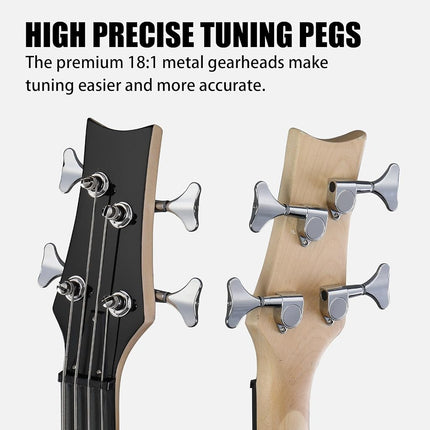 Ktaxon 4 String Electric Bass Guitar, Full Size Bass Guitar Kit (Sunset)