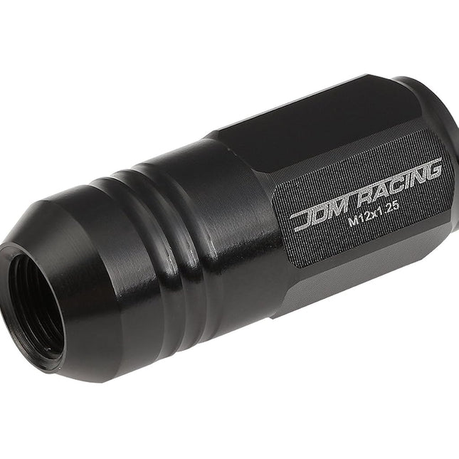 DNA MOTORING LN-ZTL-9020-125-BK 20Pcs Closed End Design M12 x 1.25 Aluminum Alloy Wheel Lug Nuts + Deep Drive Extension Adapter, 20mm OD/50mm Height (Black)