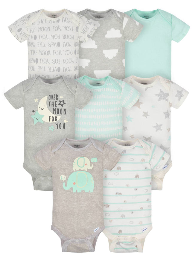 Gerber unisex-baby 8-pack Short Sleeve Onesies Bod