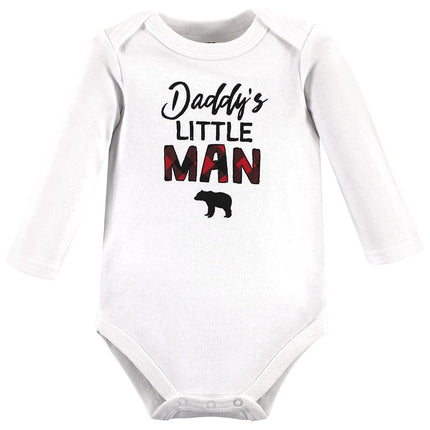Hudson Baby unisex-baby Cotton Long-sleeve Bodysuits, Buffalo Plaid Family, 9-12 Months