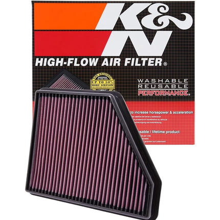 K&N Replacement Air Filter compatible with Chevrolet Camaro (SS/ZL1) 3.6/6.2L 2010-2015 (33-2434)
