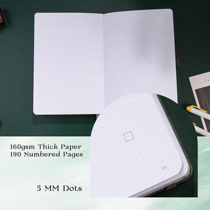 MGGAO Dotted Journal for Women Men, A5 Hardcover Dot Notebook