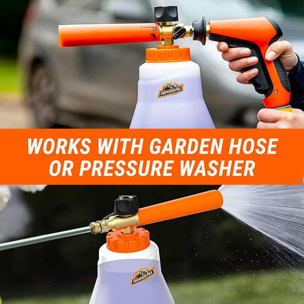 Armor All 2-in-1 Foam Cannon Kit, Car Cleaning Kit Connects to Power Washers and Garden Hoses for Vehicle Cleaning, Includes Foam Cannon, Foam Applicator and Ergonomic Adaptor, 3 Count