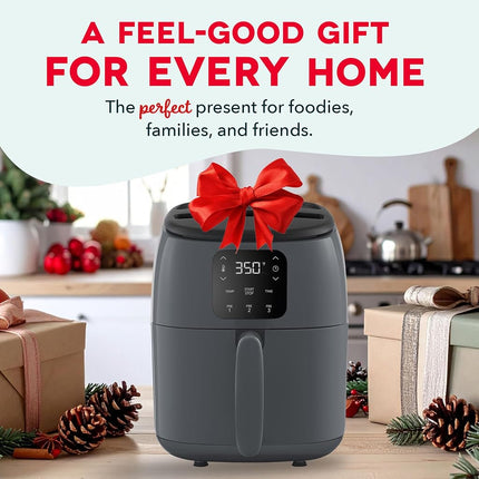 DASH Tasti-Crisp Digital Air Fryer with AirCrisp Technology, Custom Presets, Temperature Control, and Auto Shut Off Feature, 2.6 Quart - Cool Grey