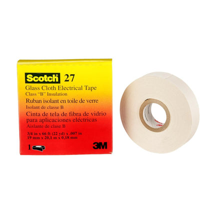 3M Glass Cloth Electrical Tape 27, 3/4 in X 66 FT