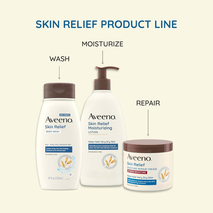 Aveeno Skin Relief Body Wash, Fragrance Free, Refill, 36 Fl. Oz, White