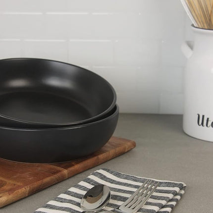 10 Strawberry Street Wazee Matte 9"/48oz Serving Bowl, Set of 2, Black