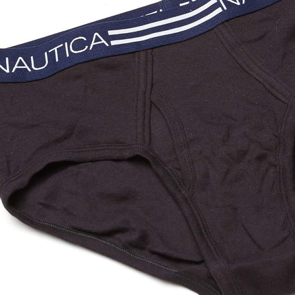 Nautica Men's Cotton Classic Multipack Briefs T-Shirt, Black-6 Pack, M (Pack of 6)