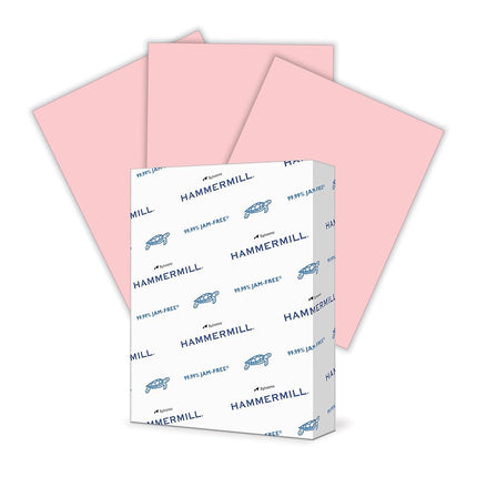 Hammermill Pink Colored 24lb Copy Paper, 8.5x11, 1 Ream, 500 Total Sheets, Made in USA, Sustainably Sourced from American Family Tree Farms, Acid Free, Pastel Printer Paper, 104463R