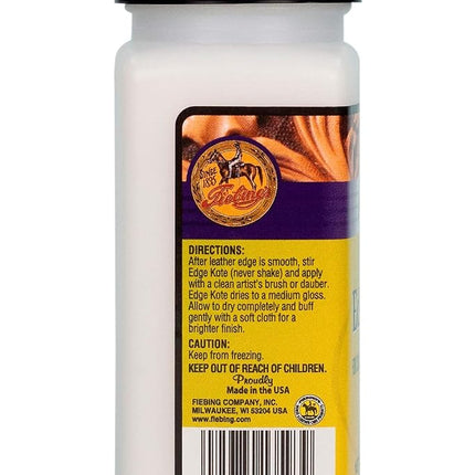Fiebing's Edge Kote Neutral Leather Paint (4oz) - Leather Edge Paint for Shoes, Furniture, Purses, Couches - Flexible, Water Resistant, Semi Gloss Color Coating Leather Dye to Protect Natural Edges