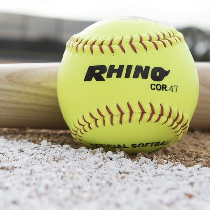 Champion Sports SB12 Optic Yellow Syntex Cover Softballs, 12 po, Paquet de 12
