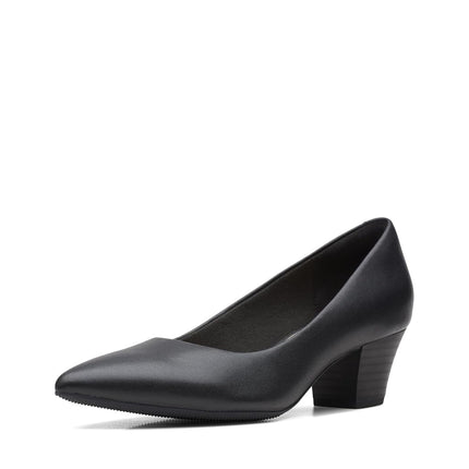 Clarks Women's Teresa Step Pump, Black Leather, 6.