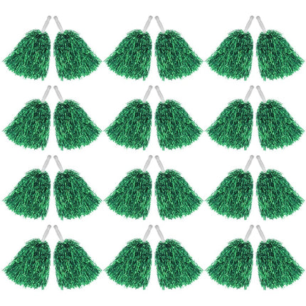 Hooshing 24PCS Green Pom Poms Cheerleading Metalli