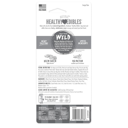 Nylabone 1 Count Healthy Edibles Large Wild Bison Dog Treat Bones, 4.9 Oz