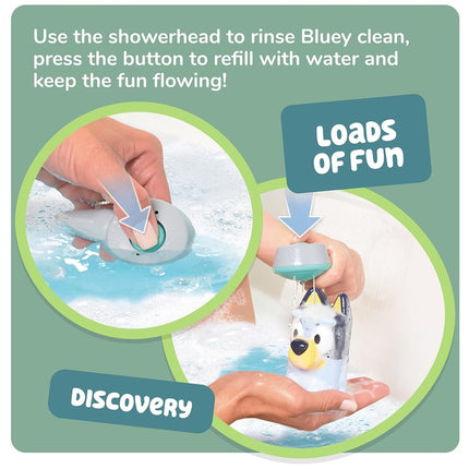 Toomies Shower & Scrub Bluey, Bath Toy for Toddlers, Interactive Water Play, Bubble Action, Real Shower Head, Fine Motor Skill Development, For Ages 18 Months+, Durable and Engaging Bathtime Toy