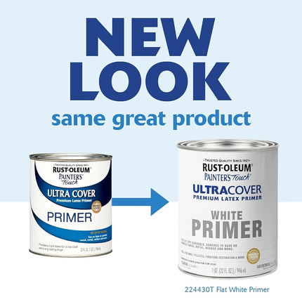 Rust-Oleum 224430T Painters Touch Quart Latex, Flat White Primer