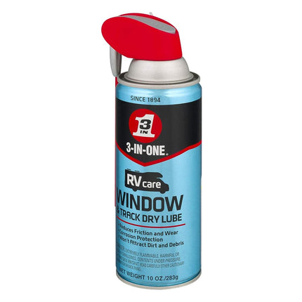 3-IN-ONE-120091 RVcare Window & Track Dry Lube with SMART STRAW SPRAYS 2 WAYS, 10 OZ - Silver