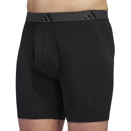 adidas Men's Microfiber 3-Pack Boxer Brief, Black/Onix Grey/Grey, L