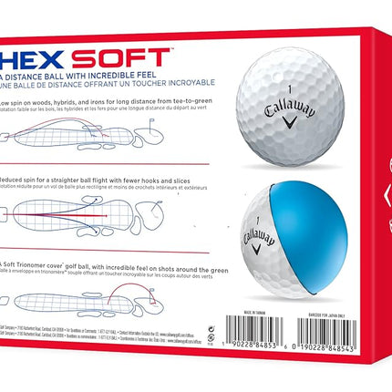 Hex Soft Golf Balls, White (Pack of 24)