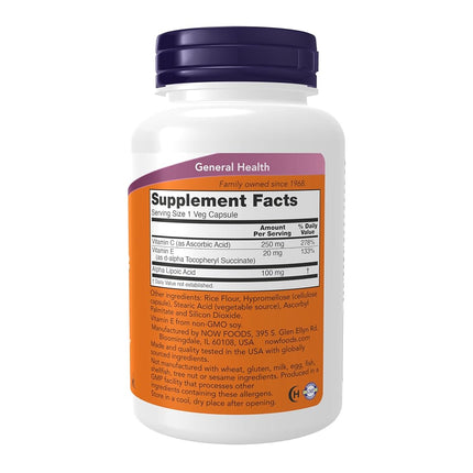 NOW Alpha Lipoic Acid 100 mg,120 Veg Capsules