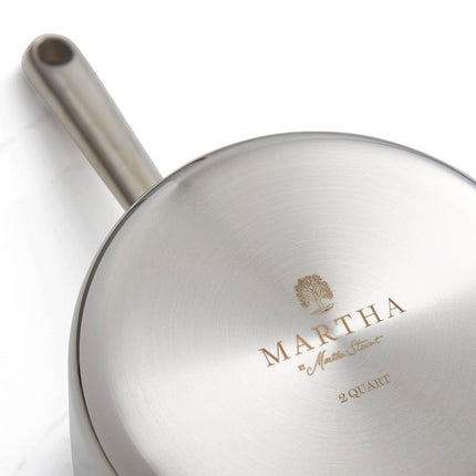 Martha by Martha Stewart 2-Quart Triply Stainless Steel Saucepan w/Lid