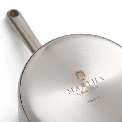 Martha by Martha Stewart 2-Quart Triply Stainless Steel Saucepan w/Lid