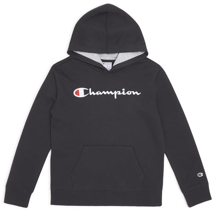 Champion Boys Hoodie for Kids Sweatshirt Fleece Youth Pullover With Hood, Signature Black, Large