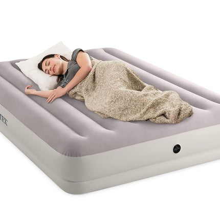Colchón hinchable Intex 64179E Dura-Beam Standard Prestige Mid-Rise: Fiber-Tech - Tamaño Queen - Bomba de aire USB Quickfill - Altura de cama de 30 cm - Capacidad de peso de 272 kg