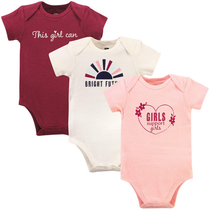Hudson Baby Baby Boy's Cotton Bodysuits, Bright Fu