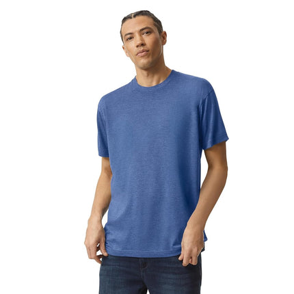 American Apparel Unisex's Tri-Blend Crewneck Short Sleeve Track T-Shirt, 2-Pack, Athletic Blue, XS