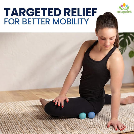 Acupoint Massage Therapy Balls Set, Pack of 2 - Trigger Point, Myofascial Release, Plantar Fasciitis, Deep Tissue & Yoga | Physical Therapy Ball for Back, Feet & Neck