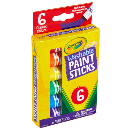 Crayola® Washable Paint Sticks, Assorted Colors, Pack Of 6 Sticks