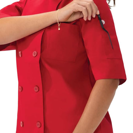 Chef Works Volnay Chef Unisex Coat Red, 4XL