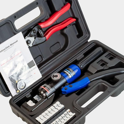 AMZCNC Hydraulic Hand Crimper Tool for Stainless Steel Cable Railing Fittings for 1/16" 1/8" 3/16" Cable –Wire Swaging Tool 8 Ton and Stainless Steel Cable Cutter,1/8” Wire Rope Crimping Tool
