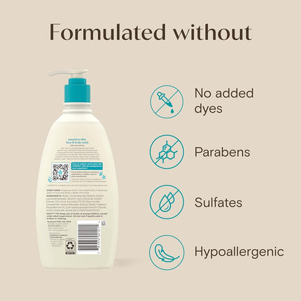 Aveeno Kids Sensitive Skin Face & Body Wash with Oat Extract, Gently Cleans Dirt & Germs without Drying, Tear-Resistant & Suitable for All Skin Tones, Hypoallergenic, 45 ml