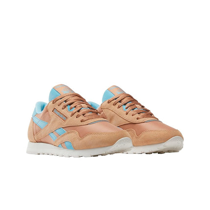 Baskets mode Reebok CL Nylon MH pour femme, coloris argile/bleu digital/craie, taille 4 UK