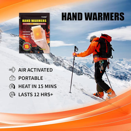 100 Pack Hand Warmers Disposable - Up to 15 Hours of Heat - Super Long Lasting Air Activated Warmers, All Natural & Portable for Body, Hands & Toes - Odorless Hot Warmer Gifts for Winter Work