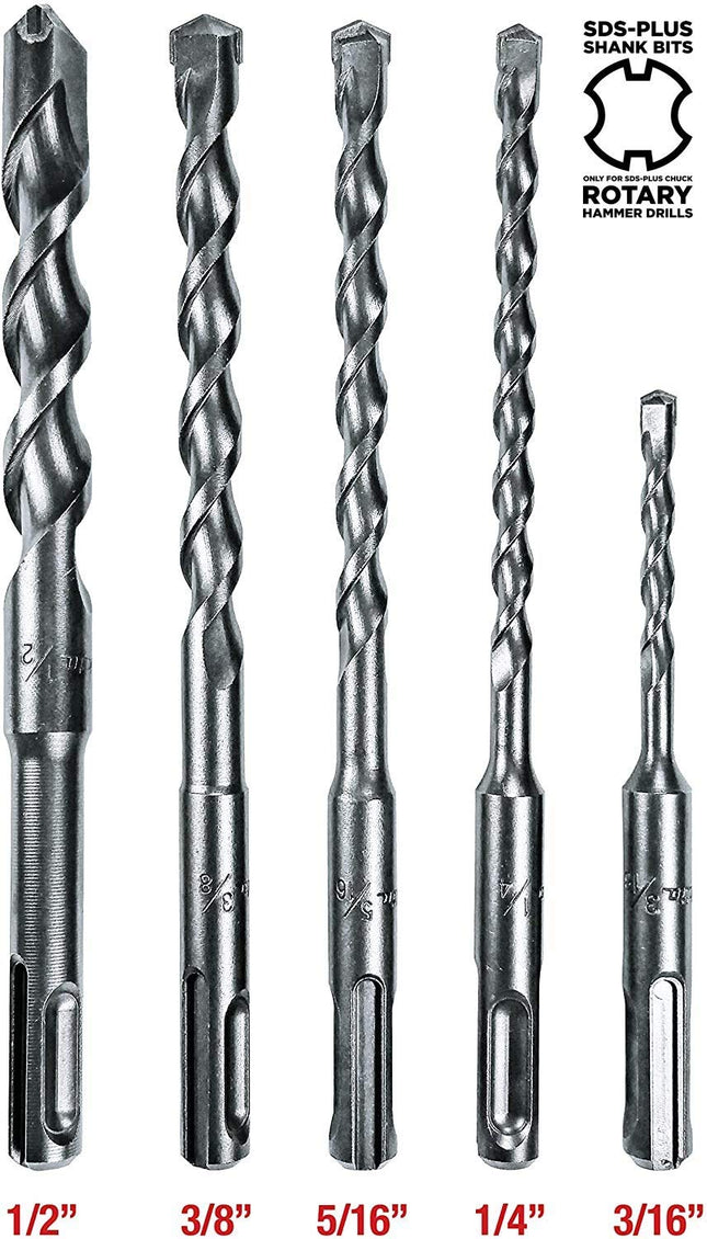 Makita� 5 Piece � Drilling SDS-Plus Bits For Rotary Hammers � Carbide Tipped Bit Set � For Concrete & Masonry