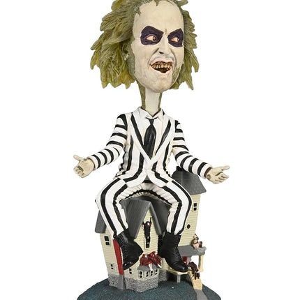 Figura NECA Head Knocker Beetlejuice Traje a Rayas 20cm