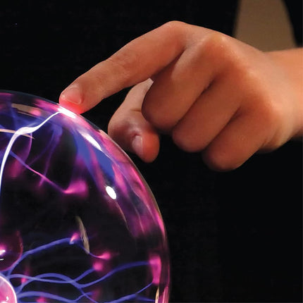 Discovery Kids 6" Plasma Globe Lamp with Interactive Electronic Touch and Sound Sensitive Lightning and Tesla Coil, USB or Battery Power, STEM Lava Lamp Style Light for Desk, Kids Room, and More