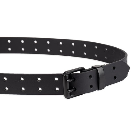 Dickies mens Double Prong Fully Adjustable Leather BeltBelt, Black Perforated, Medium (34-36)