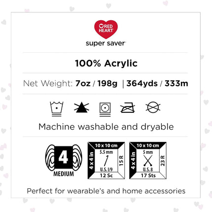 Red Heart Super Saver Pack of 3 - Lemon - 7oz/198g - Acrylic - 4 Medium (Worsted) - 364 Yards - Knitting, Crocheting, Crafts & Amigurumi