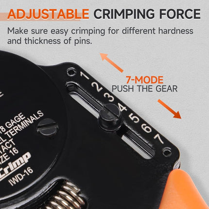 IWISS Closed Barrel Crimper 4 Way Indent,8 Impression Type for Deutsch Solid Contacts gage 14,16&18(IWD-16)