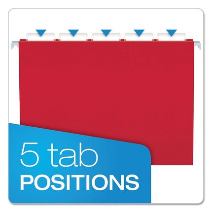 Pendaflex Essentials Hanging Folders, Letter Size, Red, 25 per Box (81608)