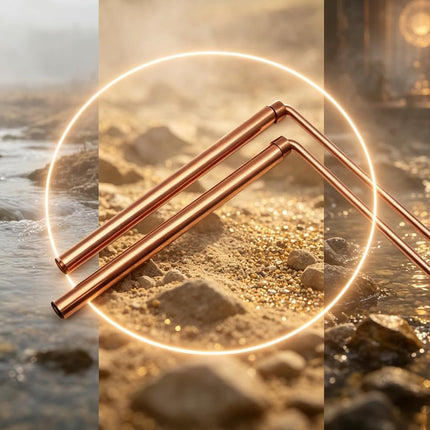 Spirit Hunter 99.9% Copper Dowsing Rod- 2PCS Divining Rods with Bag - Detect Gold, Water, Paranormal Equipment, Ghost Hunting etc.
