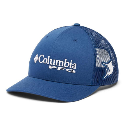 Columbia Unisex PFG Logo Mesh Snap Back, Snap Back Cap, Carbon, One Size