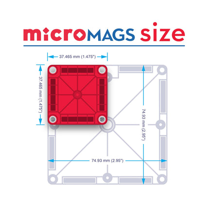 Magna-Tiles microMAGS Learn Numbers 56-Piece Magnetic Construction Set, The Original Magnetic Building Brand