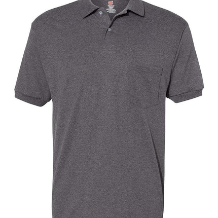 Polo Hanes en jersey de coton mélangé pour homme avec poche, S