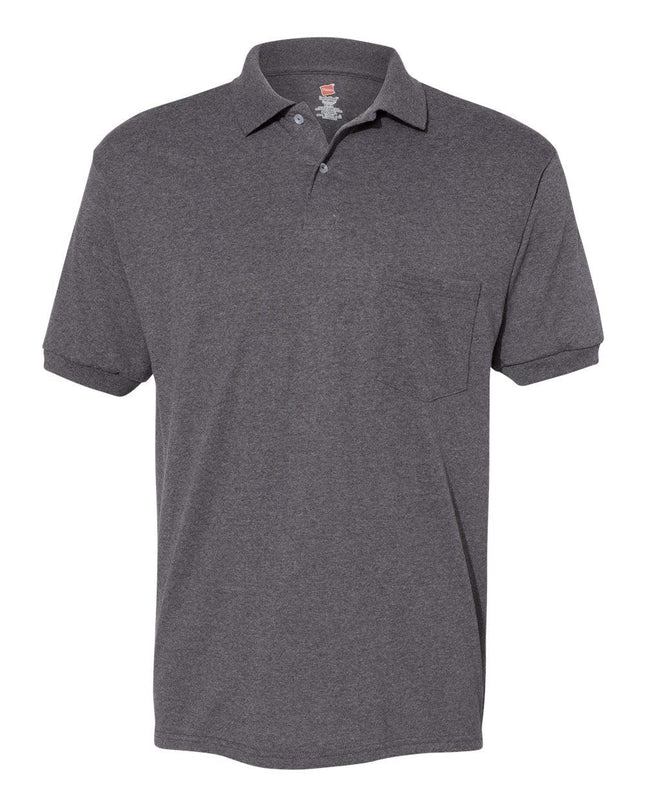 Polo Hanes en jersey de coton mélangé pour homme avec poche, S