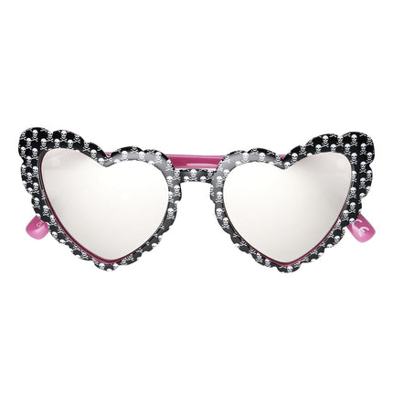 Betsey Johnson Queen of Hearts women's sunglasses black skull 55 mm